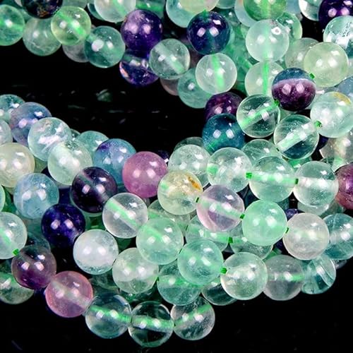 Zenkeeper 108 Stück Regenbogen-Fluorit-Perlen für Schmuckherstellung, 8 mm Fluorit-Edelsteine, lose Steinperlen von Zenkeeper
