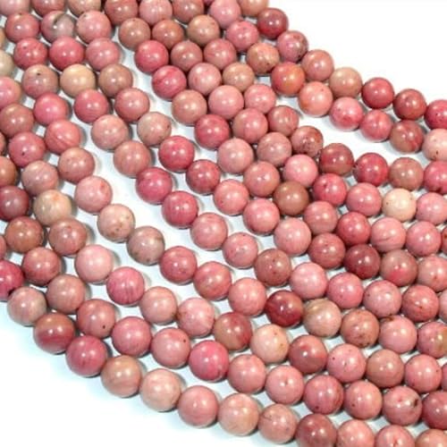 Zenkeeper 108 Stück Rhodonit-Perlen für Schmuckherstellung, 8 mm, rosa Rhodonit-Edelsteine, lose Steinperlen für die Herstellung von Armbändern von Zenkeeper