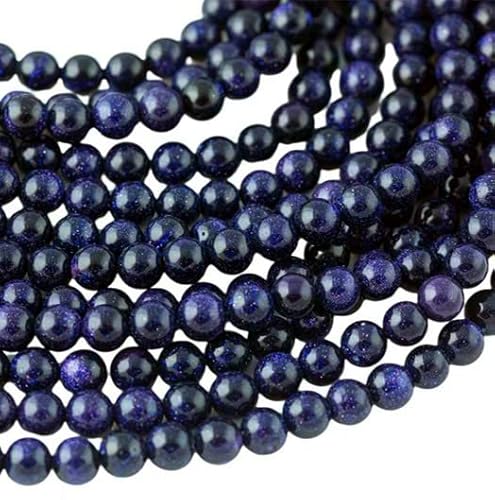 Zenkeeper 108 Stück blaue Goldstein-Perlen für die Schmuckherstellung, 8 mm, Goldstein-Edelsteine, lose Steinperlen von Zenkeeper