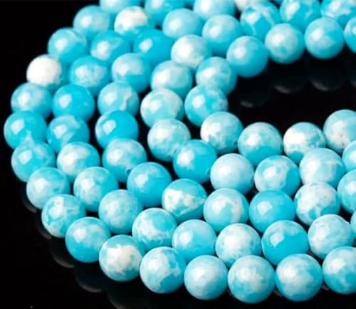 Zenkeeper 108 Stück blaue Larimar-Perlen für die Schmuckherstellung, 8 mm, himmelblaue Larimar-Edelsteine, lose Perlen von Zenkeeper