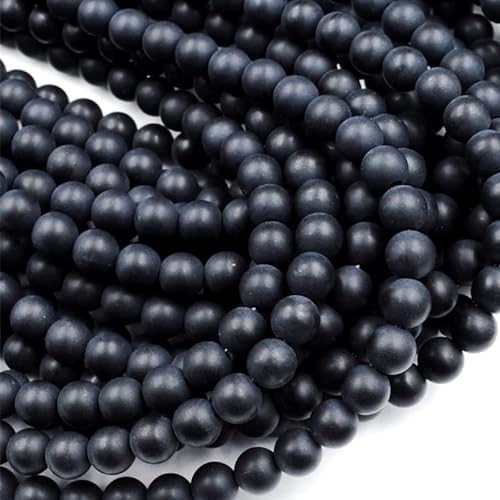 Zenkeeper 108 Stück mattschwarze Onyx-Perlen für Schmuckherstellung, 8 mm Onyx-Edelsteine, lose Steinperlen von Zenkeeper