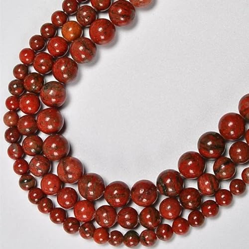 Zenkeeper 108 Stück rote Sesam-Jaspis-Perlen für die Schmuckherstellung, 8 mm, roter Sesam-Jaspis, lose Edelsteine, Perlen von Zenkeeper