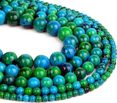 Zenkeeper 116–120 Stück Chrysokoll-Perlen für Schmuckherstellung, 6 mm, grüne Chrysokoll-Edelsteine, lose Perlen für die Herstellung von Armbändern von Zenkeeper