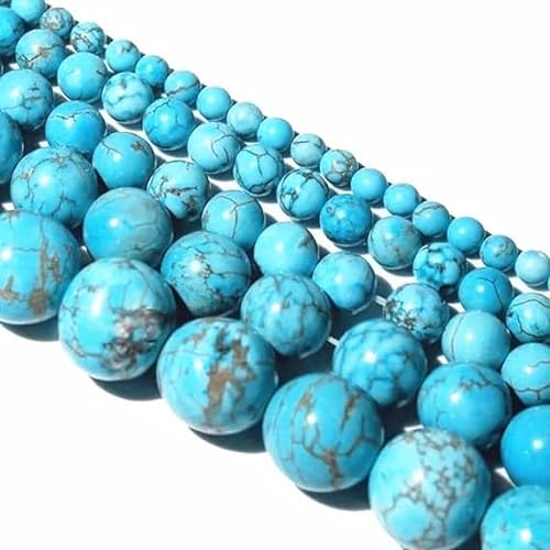 Zenkeeper Ca. 180 Stück türkisfarbene Perlen für die Schmuckherstellung, 4 mm, türkisfarbene Edelsteine, lose Steinperlen, LS-04 von Zenkeeper