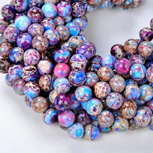 Zenkeeper Kaiserliche Jaspis-Perlen für Schmuckherstellung, 6 mm, bunt, imperialer Jaspis, lose Steinperlen, 116 Stück von Zenkeeper