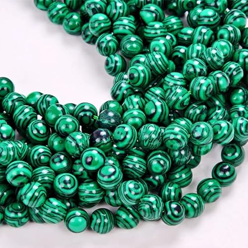 Zenkeeper Malachit-Perlen für die Schmuckherstellung, 6 mm, grüne Malachit-Edelsteine, lose Perlen für die Herstellung von Armbändern, 116–120 Stück von Zenkeeper