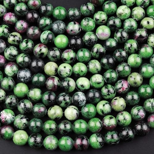 Zenkeeper Rubin-Zoisit-Perlen zur Schmuckherstellung, 10 mm, lose Steinperlen, 35–38 Stück von Zenkeeper