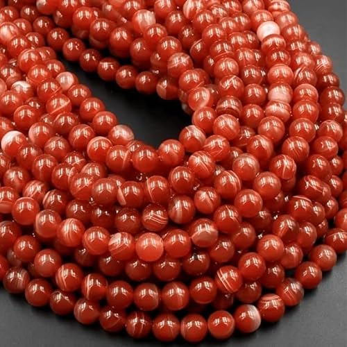 Zenkeeper Über 180 Stück Karneol-Perlen für die Schmuckherstellung, 4 mm Karneol, lose Steinperlen von Zenkeeper
