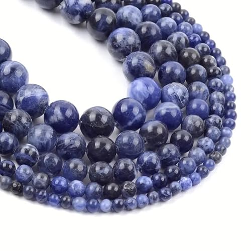 Zenkeeper Über 180 Stück blaue Adern-Perlen für die Schmuckherstellung, 4 mm, blaue Adern, Edelsteine, lose Steinperlen, LW04 von Zenkeeper