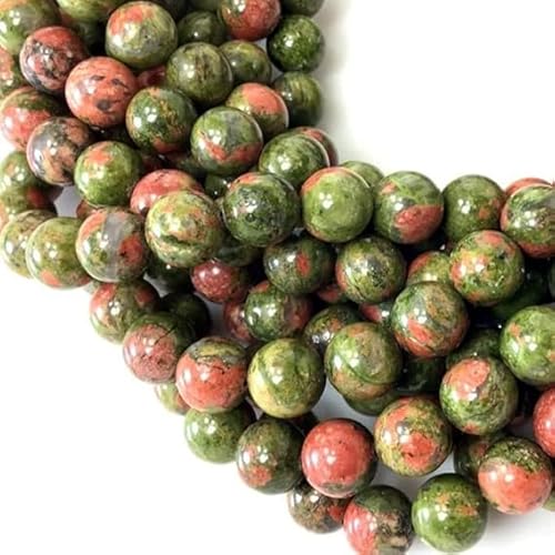 Zenkeeper Unakit-Perlen für Schmuckherstellung, 4 mm, Unakit-Edelsteine, lose Steinperlen, ca. 180 Stück von Zenkeeper