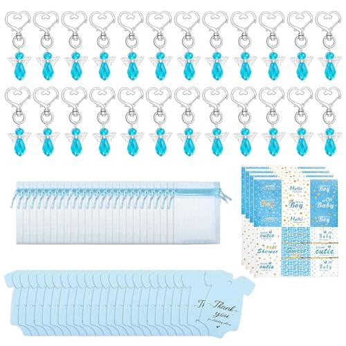 Zenlir Packung Von 24 Engelskristallschlüsselketten Und Drawschnellorganisationen Mit Dankeskarten Für Babyparty Partyzubehör von Zenlir