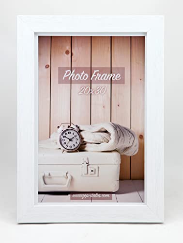 Unbekannt Nelson Holz Bilderrahmen 10x15 cm bis 40x60 cm Shabby Weiß Braun Foto Rahmen: Farbe: Weiß | Format: 30x40 von Zep