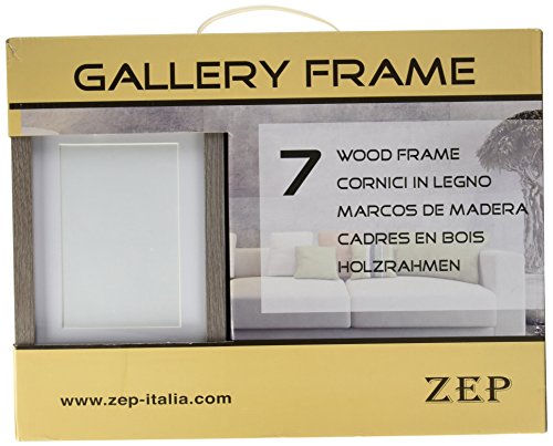 ZEP zp77 Gallery Set 7 Bilderrahmen mit Passwort überall Holz grau/weiß von Zep
