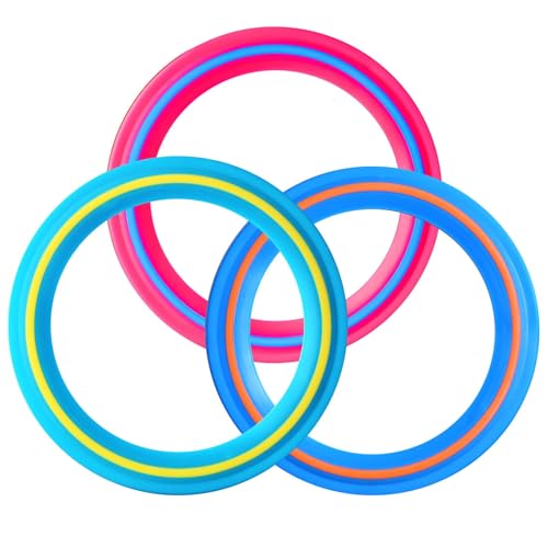 3 pcs 25 CM Flying Ring Wurfring，tosy Flying Ring，strand spielzeug，wurfring-spielspielzeug，kinder outdoor spiele Anzug，Urlaub im Freien, Schulspielplatz, Park, Poolspaß (Gelb, Orange, Rosa) von ZephyrHome