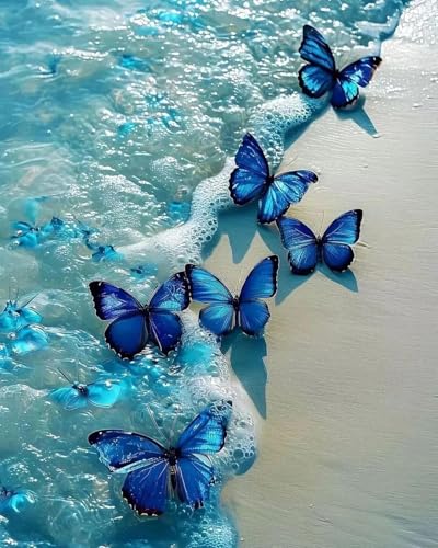 5D Diamond Painting Schmetterling Set,DIY Schmetterlings Diamant Malerei für Erwachsene & Kinder, Blauer Schmetterling Diamant Painting Bilder, Runde Steine Diamant Kunst Kit für Wanddeko (30x40cm) 5D Diamond Painting Schmetterling Set,DIY Schmetterlings Diamant Malerei für Erwachsene & Kinder, Blauer Schmetterling Diamant Painting Bilder, Runde Steine Diamant Kunst Kit für Wanddeko (30x40cm) von ZephyrHome