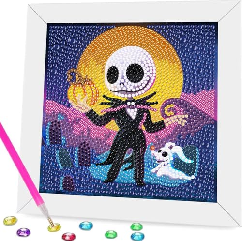 5D Halloween Diamantgemälde für Kinder mit Rahmen,DIY Furcht Diamond Painting Anzug, Cartoon Mosaikherstellung,Diamant Malerei Bilder Arts Craft für Halloween-Dekoration,für Mädchen und Erwachsene 5D Halloween Diamantgemälde für Kinder mit Rahmen,DIY Furcht Diamond Painting Anzug, Cartoon Mosaikherstellung,Diamant Malerei Bilder Arts Craft für Halloween-Dekoration,für Mädchen und Erwachsene von ZephyrHome