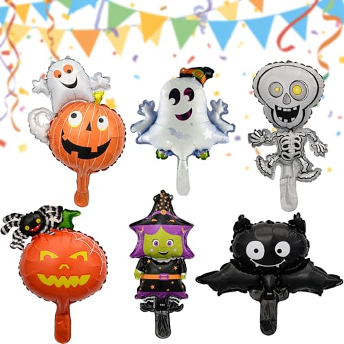 Zephyra Halloween Folienballon Set 6 Stück – Kürbis, Geist, Skelett, Fledermaus, Hexe – Halloween Luftballons Helium Ballons für Party Deko, Grusel Deko, Karneval, Kinder Geburtstag Zephyra Halloween Folienballon Set 6 Stück – Kürbis, Geist, Skelett, Fledermaus, Hexe – Halloween Luftballons Helium Ballons für Party Deko, Grusel Deko, Karneval, Kinder Geburtstag von Zephyra