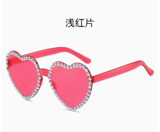 Zequech 2 Paare herzförmige Brillen mit Diamantenbesatz. Magenta Gläser, 56 MM breit. Ideale Accessoires für Sommerstrandpartys und coole Fotos. Geeignet für alle Geschlechter von Zequech
