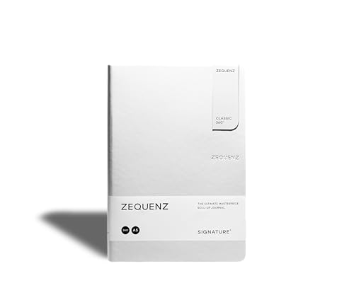 Zequenz Classic 360 Signature Serie, Größe: A5, groß, weiß, blanko, blank, Softcover, Notizbuch, weich gebunden, 14,6 x 21 cm, 140 Blatt, 100g/m², füllerfreundlich, minimalistisch, Büro, Alltag von Zequenz