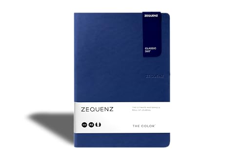Zequenz The Color Notizbuch A5 Dunkles Marineblau Liniert, 100 Blatt, 80 gsm, cremefarbenes Papier, 360° flachliegend, füllerfreundlich, Softcover von Zequenz