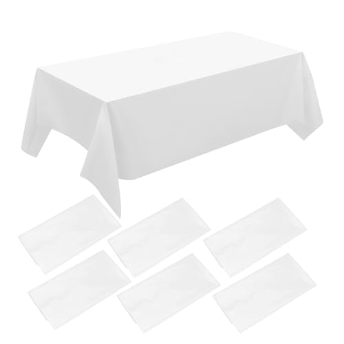 6 Packungen weiße Tischdecke Party | 137,2 x 274,3 cm | weiße Kunststoff-Tischdecke | Partytischdecke | Partytischdecke Einweg-Tischdecke für Partys | Tischdecke Weiß von ZeriTlolen