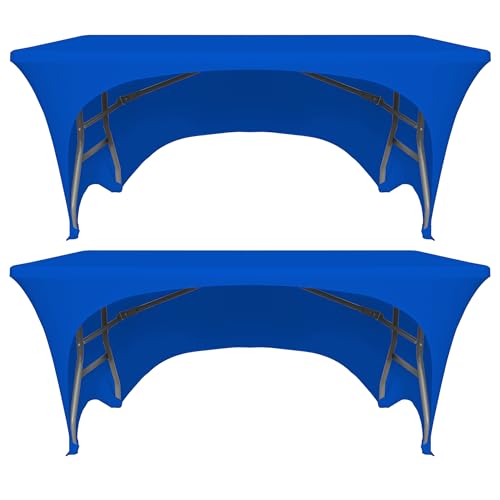 ZeriTlolen Elastan-Tischdecken für rechteckige Tische mit offener Rückseite, waschbar, rechteckig, dehnbar, für Bankett, Hochzeit, Blau, 2 Packungen ZeriTlolen Elastan-Tischdecken für rechteckige Tische mit offener Rückseite, waschbar, rechteckig, dehnbar, für Bankett, Hochzeit, Blau, 2 Packungen von ZeriTlolen