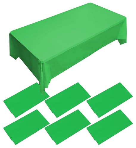 ZeriTlolen Kunststoff-Tischdecke, Party-Tischdecke, Party-Tischdecke, Party-Tischdecke, Einweg-Tischdecke für Partys, Weihnachten, Hochzeiten, Geburtstagsfeiern, Dekorationen, Grün, 6 Packungen ZeriTlolen Kunststoff-Tischdecke, Party-Tischdecke, Party-Tischdecke, Party-Tischdecke, Einweg-Tischdecke für Partys, Weihnachten, Hochzeiten, Geburtstagsfeiern, Dekorationen, Grün, 6 Packungen von ZeriTlolen