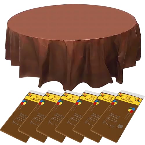ZeriTlolen Runde Einweg-Tischdecke, 213,4 cm, Kunststoff, für Hochzeit, Bankett, Restaurant, Buffet, Partys und Camping, 6 Packungen ZeriTlolen Runde Einweg-Tischdecke, 213,4 cm, Kunststoff, für Hochzeit, Bankett, Restaurant, Buffet, Partys und Camping, 6 Packungen von ZeriTlolen
