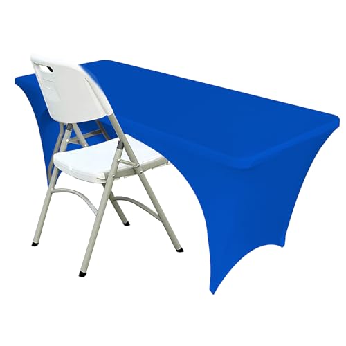 ZeriTlolen Spandex-Tischdecke für rechteckige Tische mit offener Rückseite, elastische Massage, waschbar, knitterfrei, dehnbar, 1,8 m, Blau ZeriTlolen Spandex-Tischdecke für rechteckige Tische mit offener Rückseite, elastische Massage, waschbar, knitterfrei, dehnbar, 1,8 m, Blau von ZeriTlolen