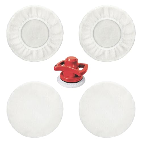 Zernblend 4 Stück Lammfell Polierbezüge für 220 mm - 250 mm Poliermaschinen, Polieraufsatz, Auto Politur Set, Polierwatte von Zernblend