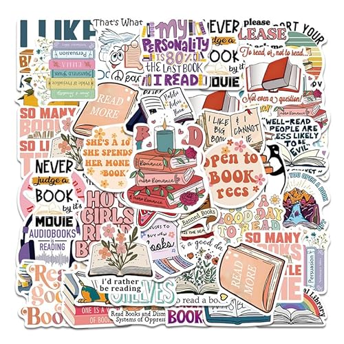 Zernblend 50 Stück Buchaufkleber für Kindle, Ästhetisches Bookish Sticker Pack für Laptop, Wasserflasche und Journaling Zubehör, Sticker, Sticker Aesthetic von Zernblend