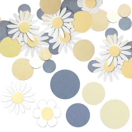 Zernblend Blau Gänseblümchen Konfetti, Fein für Baby Showers, Hochzeiten, Mädchen-Partys und Geburtstage - Dekoration mit Sonnenblumen-Stil von Zernblend