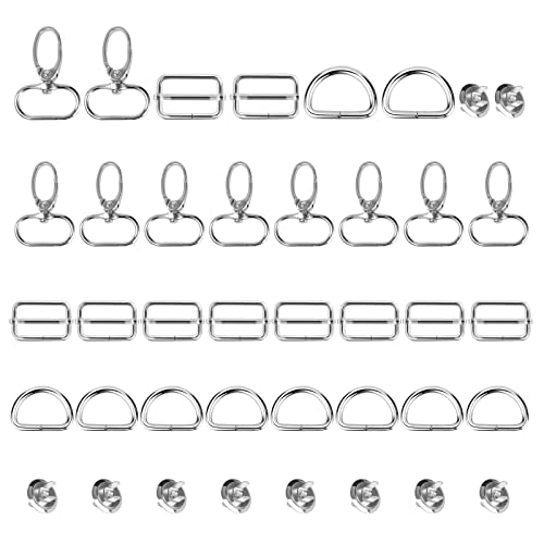 40 Stück Drehbare Karabinerhaken Schlüsselanhänger D-Ringen Schiebeschnalle Hummer Haken Triglide Schwenker Schlüsselring Gurtversteller Magnetknopf für Lanyard DIY Schmuck Zubehör,2.5cm,Silver 40 Stück Drehbare Karabinerhaken Schlüsselanhänger D-Ringen Schiebeschnalle Hummer Haken Triglide Schwenker Schlüsselring Gurtversteller Magnetknopf für Lanyard DIY Schmuck Zubehör,2.5cm,Silver von Tokiso