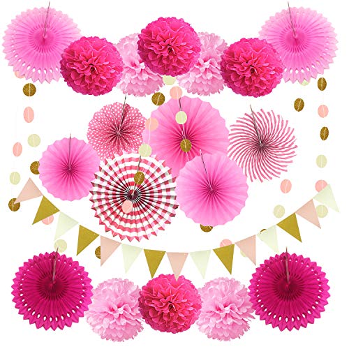 ZERODECO Party Dekoration Papier-Bommeln, Aufhängen Fächer, Dreieckige Wimpel und hängende Glitter Punkt Papier Girlande für Party Hochzeit Geburtstag Festival Weihnachten Event Karneval 21 Stück ZERODECO Party Dekoration Papier-Bommeln, Aufhängen Fächer, Dreieckige Wimpel und hängende Glitter Punkt Papier Girlande für Party Hochzeit Geburtstag Festival Weihnachten Event Karneval 21 Stück von ZERODECO