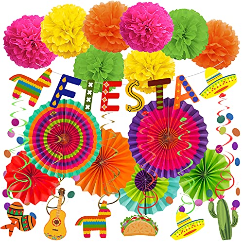 ZERODECO Party Dekorationen, Mehrfarbig Fiesta Banner Papierfächer Pompoms Girlanden String Festival Theme Swirls für Fiesta Mexican Theme Cinco De Mayo Geburtstag Party Supplies ZERODECO Party Dekorationen, Mehrfarbig Fiesta Banner Papierfächer Pompoms Girlanden String Festival Theme Swirls für Fiesta Mexican Theme Cinco De Mayo Geburtstag Party Supplies von ZERODECO