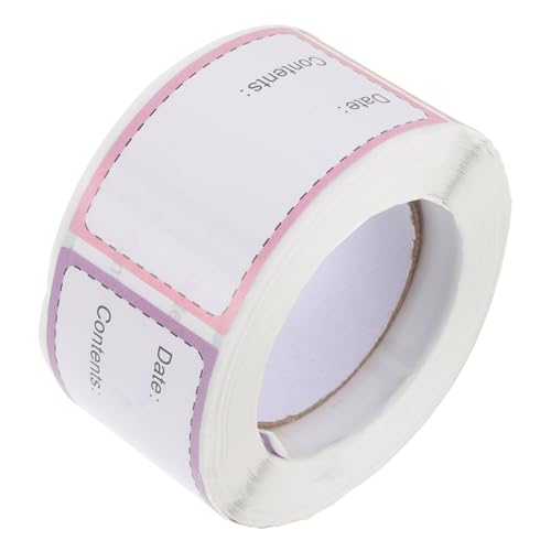 Zerodeko 1 Rolle Food -Label -Aufkleber Name Datumsaufkleber für Lebensmittel Etiketten einfrieren Essen Aufkleber für Küchenetiketten kein rückstandsetikett für lebensmittel Papier Bunt von Zerodeko
