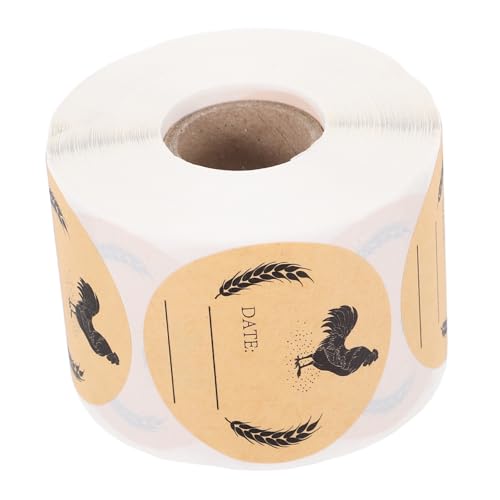 Zerodeko 1 Rolle Runde Aufkleber für Eierkartons aus Kraftpapier Selbstklebende Etiketten für Eierverpackung für Bauernmärkte zu Identifizieren Langlebig und Ansprechend von Zerodeko