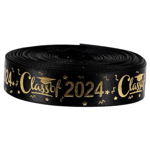 Zerodeko 1 Rolle Verpackungsband Für Die Abschlusssaison Partydekorationen Satinband Zum Einwickeln Zubehör Einwickeln Weißes Band Hochzeit Schimmernd Geschenkband Für Lüge Polyester Black von Zerodeko