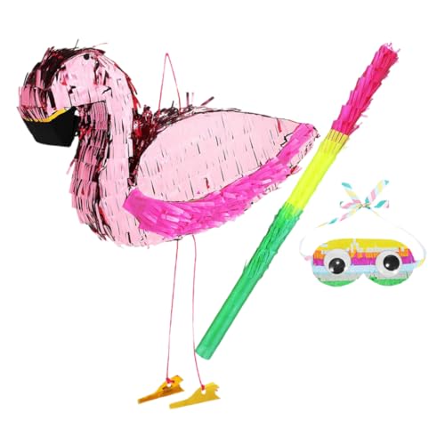 Zerodeko 1 Satz Flamingo Piñata für Kindergeburtstag und Sommerfeier Augenmaske und Bunte Partydekoration für Luau Shower und Festliche Anlässe von Zerodeko