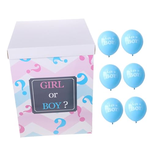 Zerodeko 1 Satz Gender Reveal Ballons und Konfetti für Babyparty Geschlechtsverkündung Boxen mit Ballons und Fragezeichen Box Dekoration für Gender Reveal Party von Zerodeko