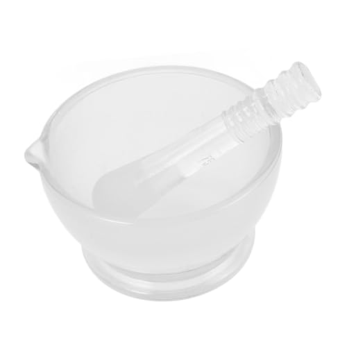 Zerodeko 1 Satz Glasmörser-Set Stößel Mühle Schüssel klein Mischen -Hersteller -Schalen -Schüssel Glasschüssel für Essen Glaskugel Transparent von Zerodeko
