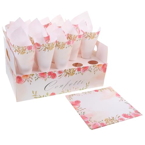 Zerodeko 1 Satz Hochzeits Konfetti Kegelhalter Set Tray mit Papierkegeln für Blütenblätter Kleine Sträuße und Süßigkeiten für Hochzeitsfeiern und Partys Zerodeko 1 Satz Hochzeits Konfetti Kegelhalter Set Tray mit Papierkegeln für Blütenblätter Kleine Sträuße und Süßigkeiten für Hochzeitsfeiern und Partys von Zerodeko