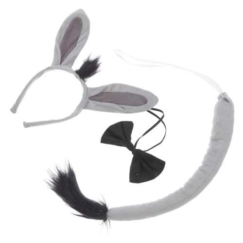 Zerodeko 1 Set Entzückendes Esel-kostümzubehör-set, Inklusive Stirnband, Fliege Und Tier-anziehrequisiten Für Halloween, Tier-cosplay-zubehör. von Zerodeko