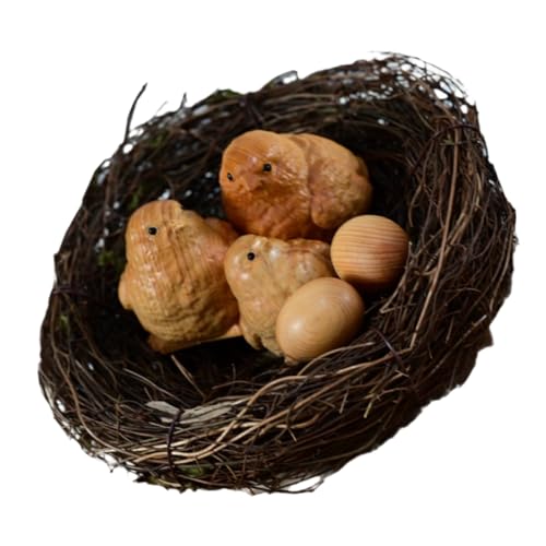 Zerodeko 1 Set Handgefertigtes Hölzernes Huhn Mit Vogelnest Realistische Holzgeschnitzte Kükenstatue Für Osterdekoration Bauernhoftier Sammlerstück Zerodeko 1 Set Handgefertigtes Hölzernes Huhn Mit Vogelnest Realistische Holzgeschnitzte Kükenstatue Für Osterdekoration Bauernhoftier Sammlerstück von Zerodeko