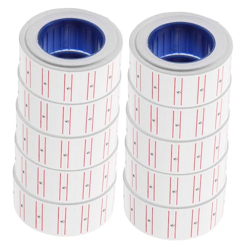 Zerodeko 10 Rollen Preisblatt Kennzeichnungsetiketten Name Preisschildpapier Verkaufstags Marktpreisaufkleber Marktpreiszeichen Etikettenetikett aus Papier Supermarkt-Preisschild Marktmarke von Zerodeko