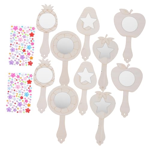 Zerodeko 10 Sätze DIY Holz Handspiegel Set für Teiliges Set Unvollendeten Holzspiegeln zum Bemalen mit Glitzersteinen Bastelaktivität für Geburtstagsfeiern und Feiertage Zerodeko 10 Sätze DIY Holz Handspiegel Set für Teiliges Set Unvollendeten Holzspiegeln zum Bemalen mit Glitzersteinen Bastelaktivität für Geburtstagsfeiern und Feiertage von Zerodeko