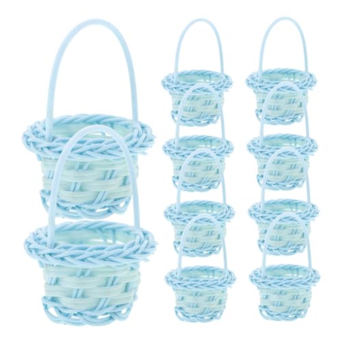 Zerodeko 10 Stück DIY Handgewebte Blumenkörbe Aus Kunststoff, Miniatur-gewebekörbe Mit Griffen, Süßigkeitenhalter Aus Kunststoff, Puppenhaus-serviertablett Für Hochzeitsfeier-gastgeschenke Zerodeko 10 Stück DIY Handgewebte Blumenkörbe Aus Kunststoff, Miniatur-gewebekörbe Mit Griffen, Süßigkeitenhalter Aus Kunststoff, Puppenhaus-serviertablett Für Hochzeitsfeier-gastgeschenke von Zerodeko