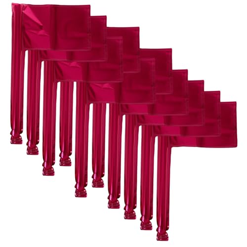 Zerodeko 10 Stück Handheld Flag Shape Aluminium Folienballons für Geburtstagsfeiern Babypartys und Hochzeiten Wiederverwendbare Dekoration für Innen und Außenfeiern von Zerodeko