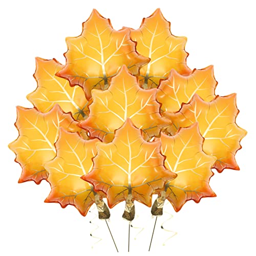 Zerodeko 10 Stück Teiliges Folien Maple Leaf Ballon Gelb Herbstliche Partydekoration für Erntedankfest und Herbstfeiern Dekorativ für Wand Fenster und Langlebig und Auffällig von Zerodeko
