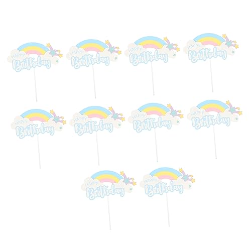 Zerodeko 10 Stück Teiliges Geburtstagskuchen Topper Regenbogen und Sternen Dekoration für Partys Tortendeko aus Sicherem Leicht und Einfach zu Lagern Zerodeko 10 Stück Teiliges Geburtstagskuchen Topper Regenbogen und Sternen Dekoration für Partys Tortendeko aus Sicherem Leicht und Einfach zu Lagern von Zerodeko